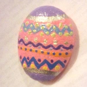 "Easter Egg" Hand-Painted Rock by Angela-Me